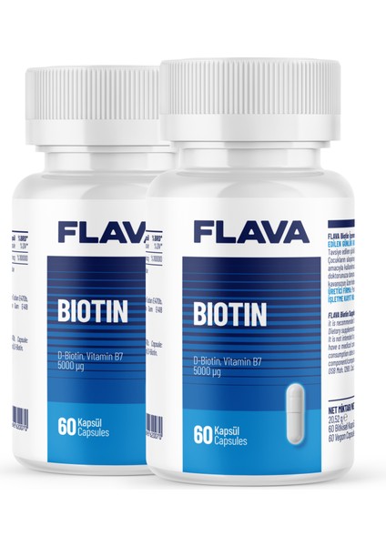 BİOTİN 5000mcg - 60 Kapsül x 2 Adet
