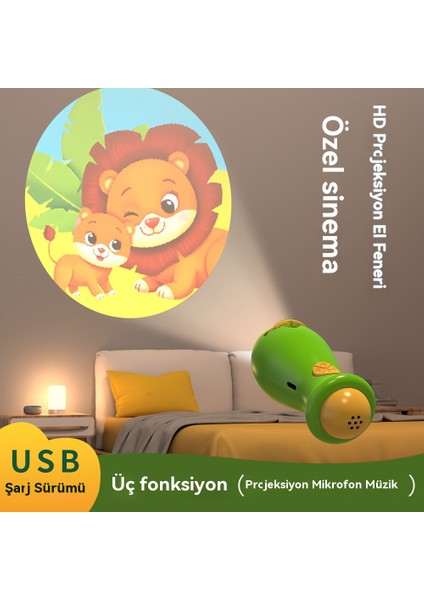ErkEğitim Eğlenceli Projektör El Feneri Işıklı Oyuncak (Yurt Dışından)