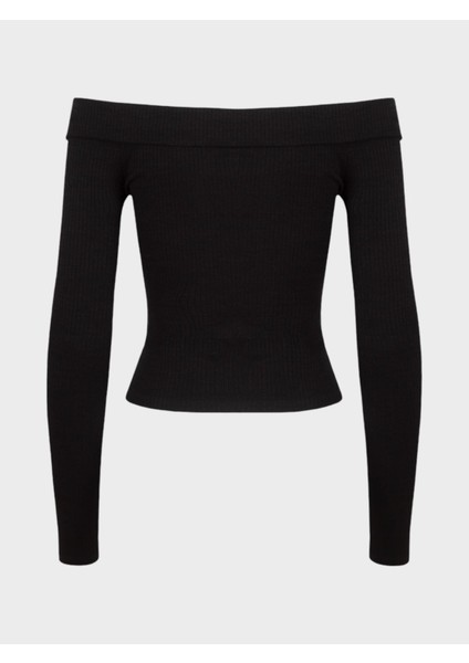 Kayık Yaka Uzun Kol Body - Siyah indirimleri