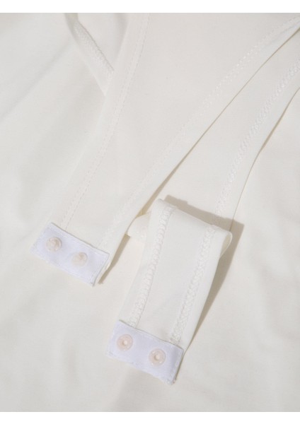 V Yakalı Büzgülü Uzun Kollu Body - Ekru modelleri