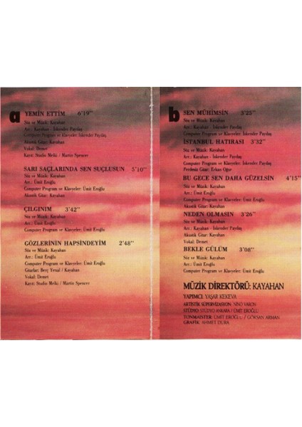 Kayahan - Yemin Ettim- Müzik Kaset