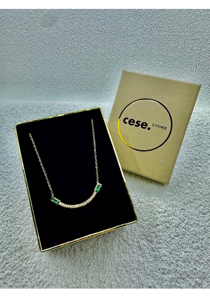 Celeste Shine Turkuaz Baget Taşlı Su Yolu Kararmaz Paslanmaz Çelik Vıp Kolye fiyatları