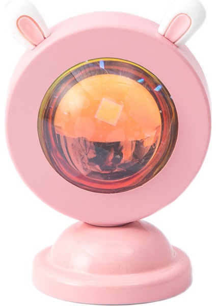 Süsler Gece Lambası Mini Zemin Masa Lambası Hayvan Kulak Şekli Kedi Kulakları Tavşan Kulakları Gün Batımı Lambası Gün Batımı Projeksiyon Işığı Fotoğraf Güzel Atmosfer Hissi (Yurt Dışından)