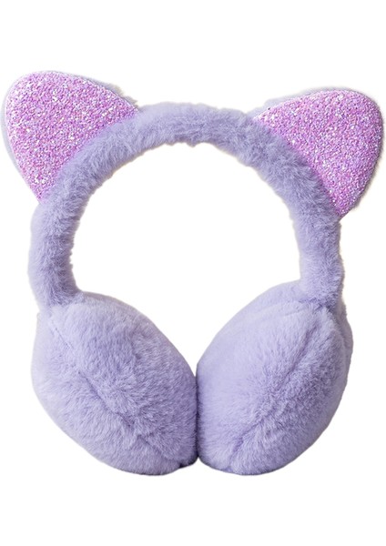 Payetli Kedi Kulaklı Çocuk Sıcak Kulak Manşonları Modelleme Peluş Kulak Manşonları Kış Soğuk Öğrenciler Kulak Örtüsü Sıcaklık (Yurt Dışından)