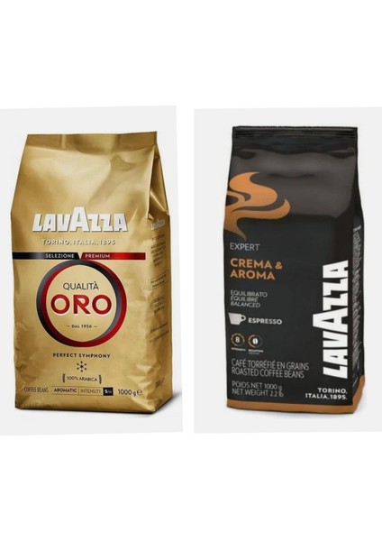 Lavazza Qualita Oro Çekirdek Kahve - 1kg +Lavazza Expert Crema Aroma 1 kg