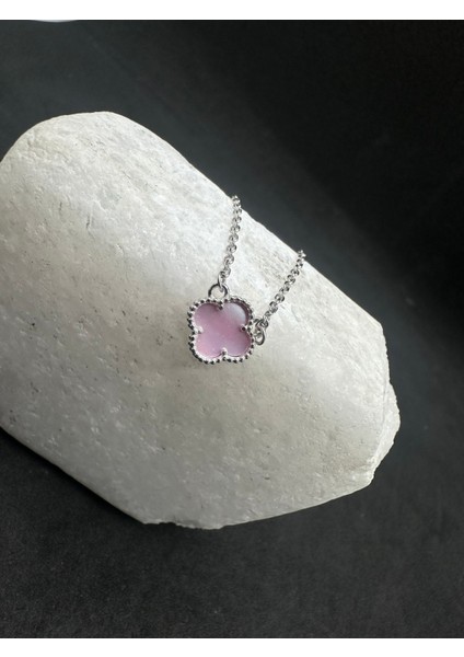 Ithal Pembe Sedef Yonca Küçük Boy Gümüş Kadın Kolye fiyatları