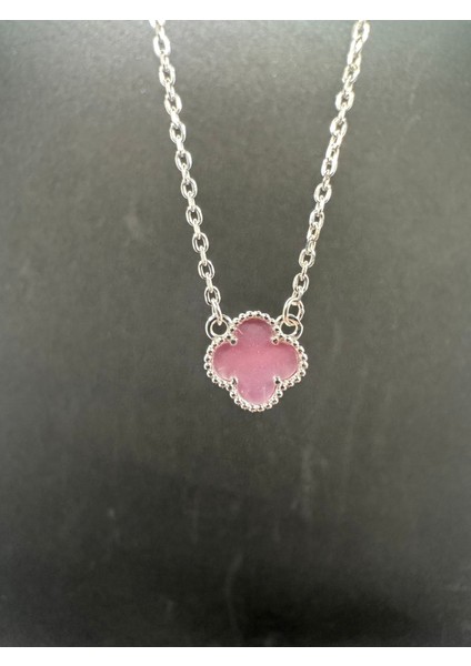 Ithal Pembe Sedef Yonca Küçük Boy Gümüş Kadın Kolye modelleri