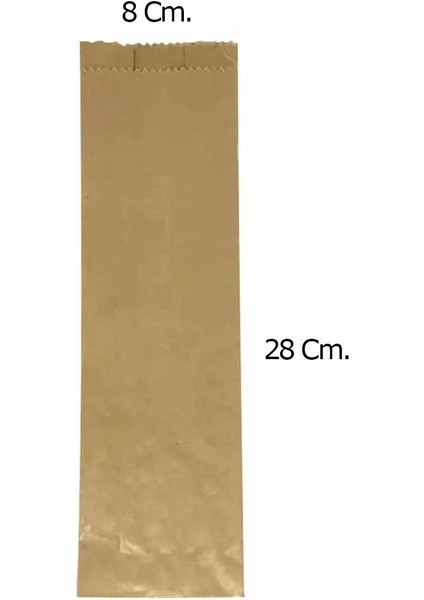 Kraft Baget Dürüm Şemua Kese Kağıdı - 8 x 28 Cm. - 2.5 Kg. - Ortalama 650 Adet