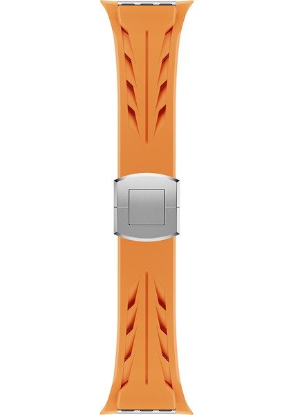 Apple Watch 10 46MM KRD-127 Metal Tokalı Silikon Kordon-Siyah