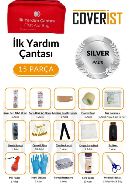 Trafik ve Ilk Yardım Seti - Muayene Uyumlu 1 kg Araç Yangın Tüpü - 2 Adet Reflektör - Silver Pack modelleri