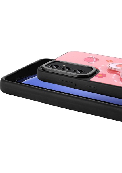 Storepgs Galaxy S24 Kılıf Parlayan Kabartmalı Ikonik Figürlü Amas Silikon Kapak-Siyah