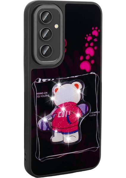 Storepgs Galaxy S24 Kılıf Parlayan Kabartmalı Ikonik Figürlü Amas Silikon Kapak-Siyah