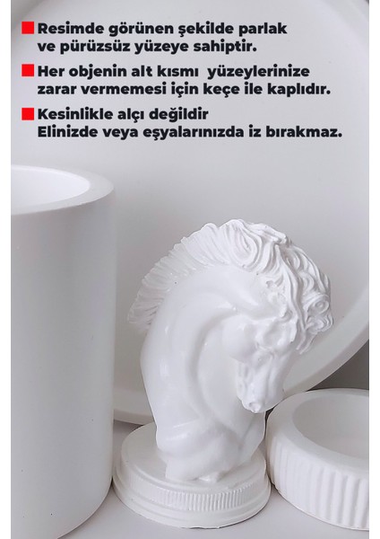 Beyaz At Figürlü Çok Amaçlı Dekoratif Set modelleri