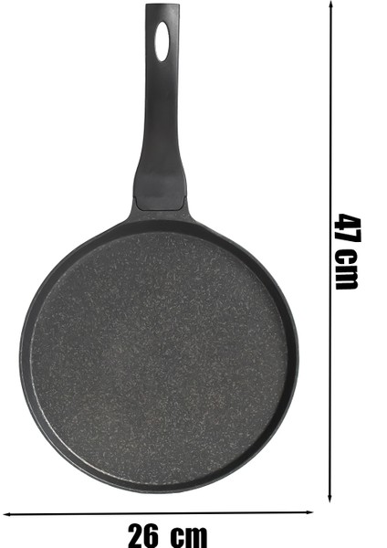 Dayanıklı Yuvarlak Granit Krep Tavası 26 cm