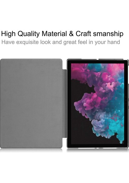 Microsoft Surface Pro 7 Gri Için Custer Texture Deri Kılıf (Yurt Dışından)