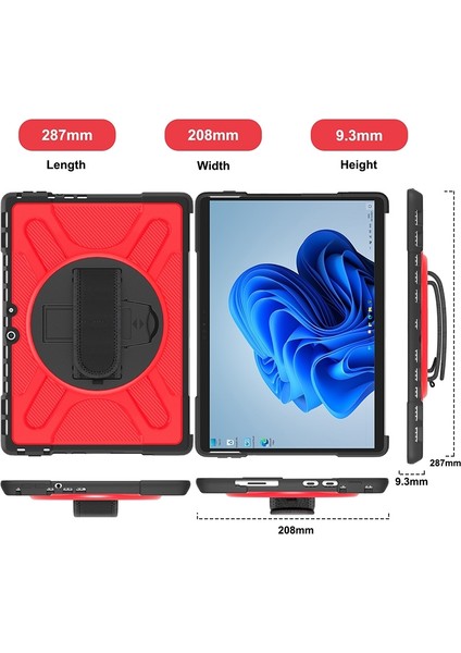 Microsoft Surface Pro 8 Kırmızı Için Tpu + Pc Tablet Kılıfı (Yurt Dışından)