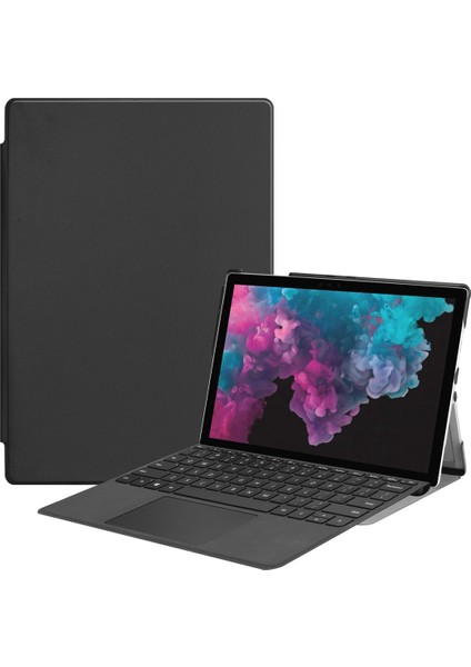 Microsoft Surface Pro 7 Siyah Için Custer Texture Deri Kılıf (Yurt Dışından)