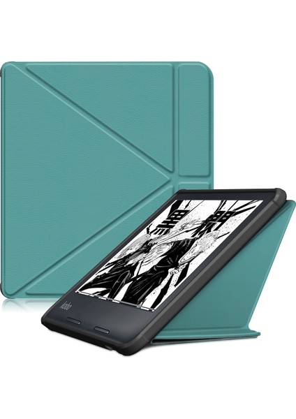 Kobo Libra2 2021 Koyu Yeşil Için Deri Tablet Kılıfı (Yurt Dışından)