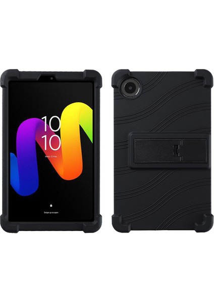 Tcl Tab 8 G2 Için Tutuculu Silikon Tablet Kılıfı Siyah (Yurt Dışından)