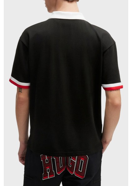Logo Baskılı Pamuklu Relaxed Fit Düğmeli Polo Yaka T Shirt Erkek Polo Yaka T Shirt 50510183 001 fiyatları