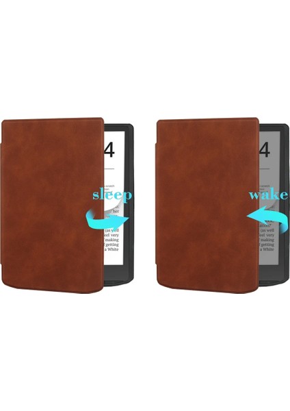 Pocketbook Inkpad 4 / Color2 /3 /PB743 Kahve Için Deri Kılıf (Yurt Dışından)