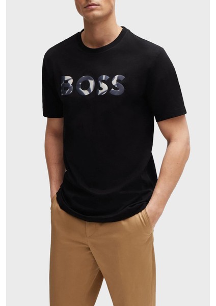 % 100 Pamuk Regular Fit Bisiklet Yaka Logolu T Shirt Erkek T Shirt 50513382 001