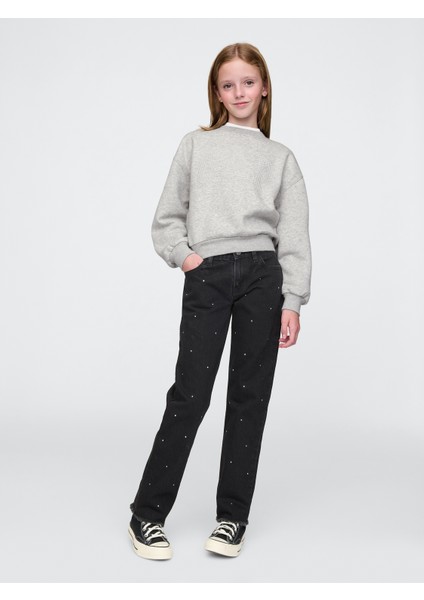 Kız Çocuk Gri Gap Logo Oversize Fleece Sweatshirt fırsatları