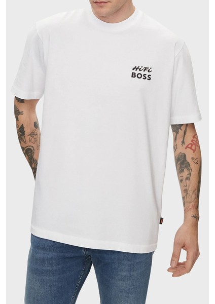 % 100 Pamuk Relaxed Fit Sırt Baskılı T Shirt Erkek T Shirt 50515553 101