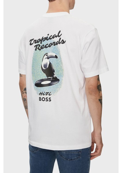 % 100 Pamuk Relaxed Fit Sırt Baskılı T Shirt Erkek T Shirt 50515553 101