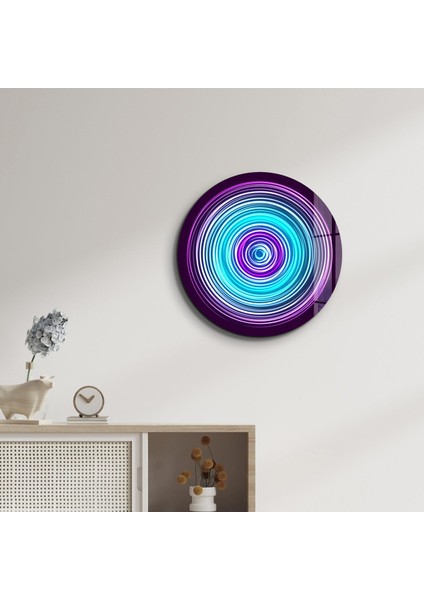 Blue Swirl Yuvarlak Cam Tablo