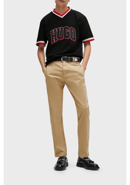 Logo Baskılı % 100 Pamuk Relaxed Fit V Yaka T Shirt Erkek T Shirt 50510173 001 modelleri