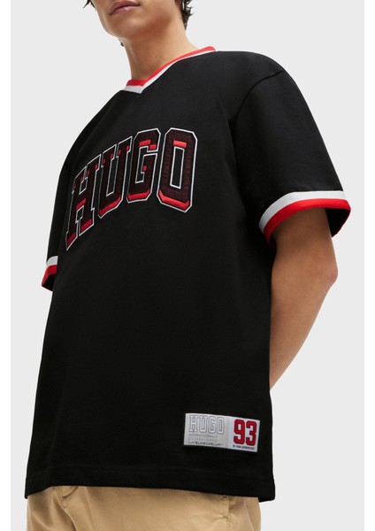 Logo Baskılı % 100 Pamuk Relaxed Fit V Yaka T Shirt Erkek T Shirt 50510173 001 fırsatları