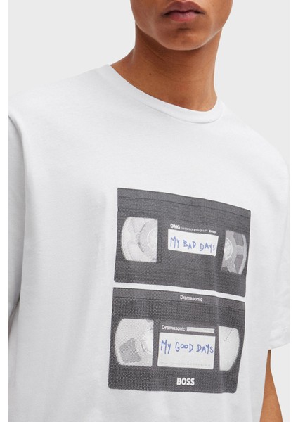 Baskılı % 100 Pamuk Regular Fit Bisiklet Yaka T Shirt Erkek T Shirt 50510021 100 fırsatları