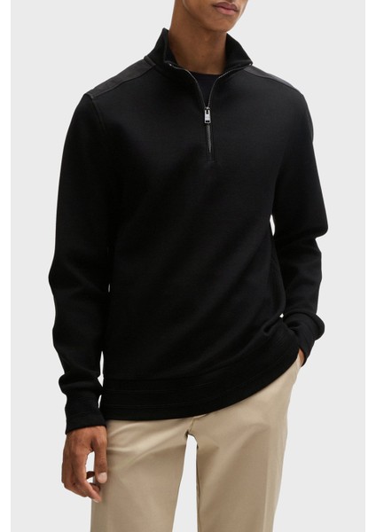 % 100 Pamuk Regular Fit Yarım Fermuarlı Dik Yaka Sweat Erkek Sweat 50524999 001