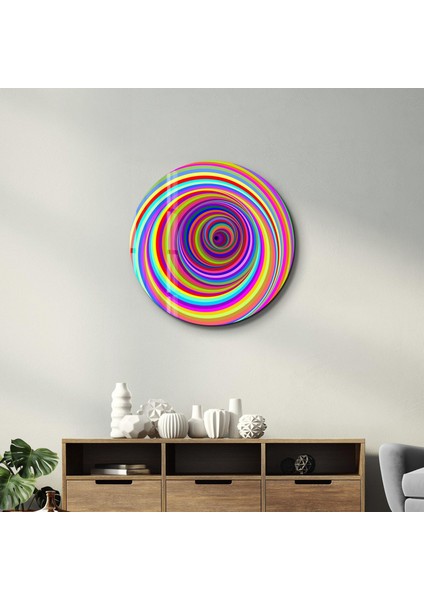 Candy Swirl Yuvarlak Cam Tablo