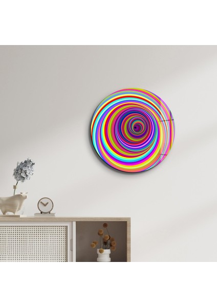 Candy Swirl Yuvarlak Cam Tablo