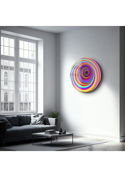 Candy Swirl Yuvarlak Cam Tablo