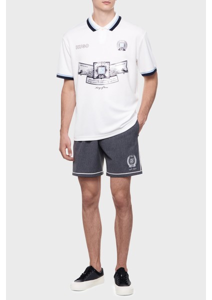 Relaxed Fit Logo Desenli Düğmeli Polo Yaka T Shirt Erkek Polo Yaka T Shirt 50516088 100 modelleri