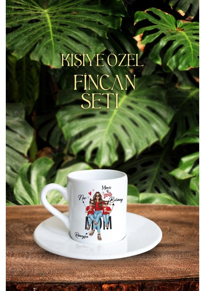 Anne ve Kİzlarİ Türk Kahvesi Fincanı