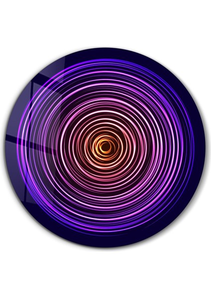 Purple Swirl Yuvarlak Cam Tablo