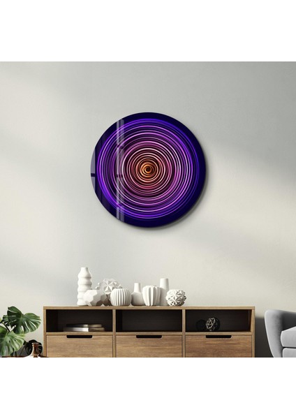 Purple Swirl Yuvarlak Cam Tablo