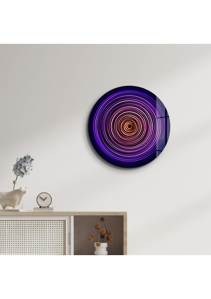 Purple Swirl Yuvarlak Cam Tablo