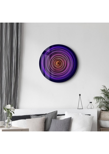 Purple Swirl Yuvarlak Cam Tablo