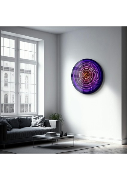 Purple Swirl Yuvarlak Cam Tablo