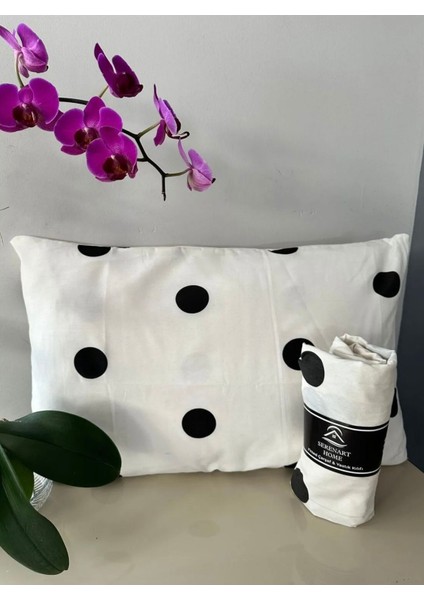 Çift Kişilik Lastikli Çarşaf Takımı I 180 x 200 I Siyah Puantiyeli fiyatları