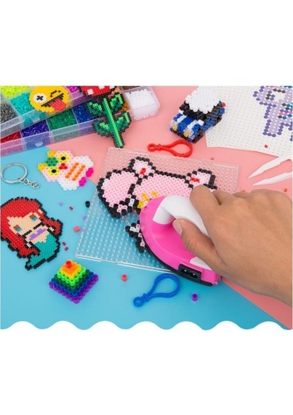 Eğitici Yuvarlak Hama Boncuk Tablası 50GR Ayıcık Kutu Renkli Hama Boncuk modelleri