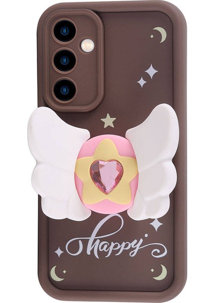Storepgs Galaxy A05S Kılıf Kamera Korumalı Figür Tasarımlı Kapya Kapak-Koyu Kahve fiyatları
