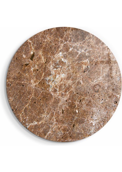 Marble Stone - Brown Yuvarlak Cam Tablo