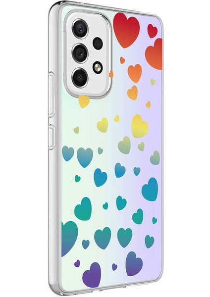 Galaxy A13 4g Kılıf Zore M-Blue Desenli Kapak-Heart No3