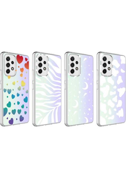 Galaxy A13 4g Kılıf Zore M-Blue Desenli Kapak-Heart No3